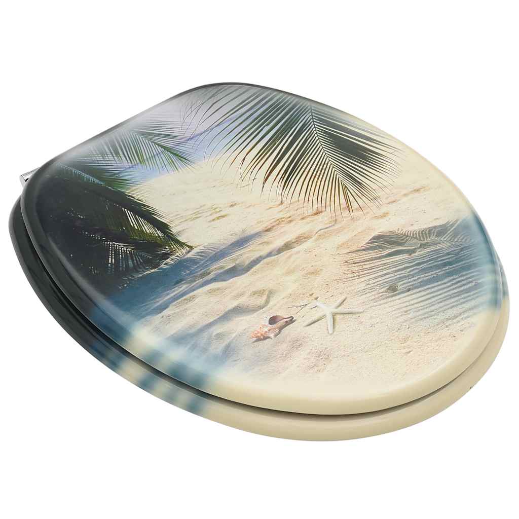 Assento de sanita com tampa MDF design praia