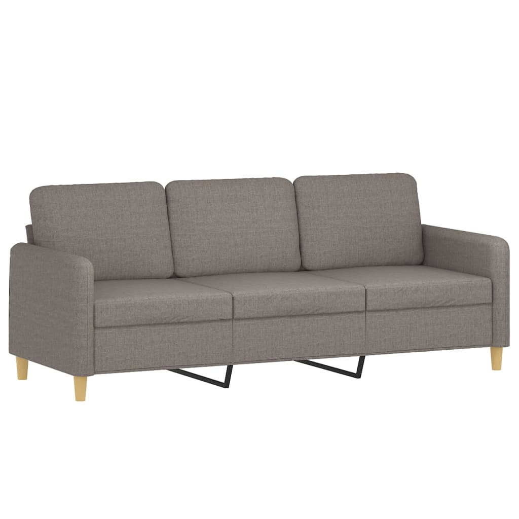 2 Pcs conjunto de sofás com almofadões tecido cinza-acastanhado