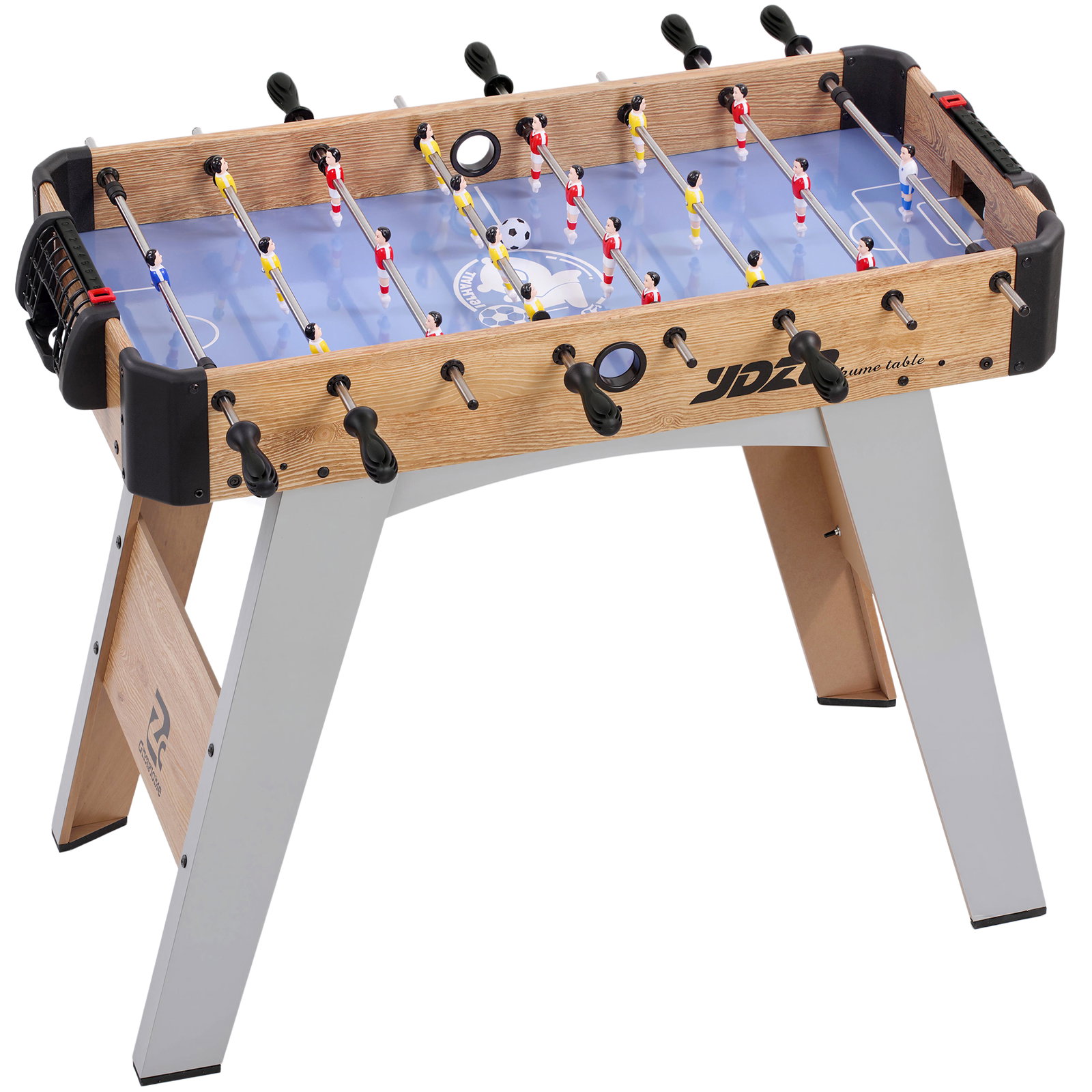 Matraquilhos de mesa 89 cm com 22 jogadores, 2 bolas, 2 marcadores e pegas antiderrapantes 89x61,5x70 cm azul arroxeado