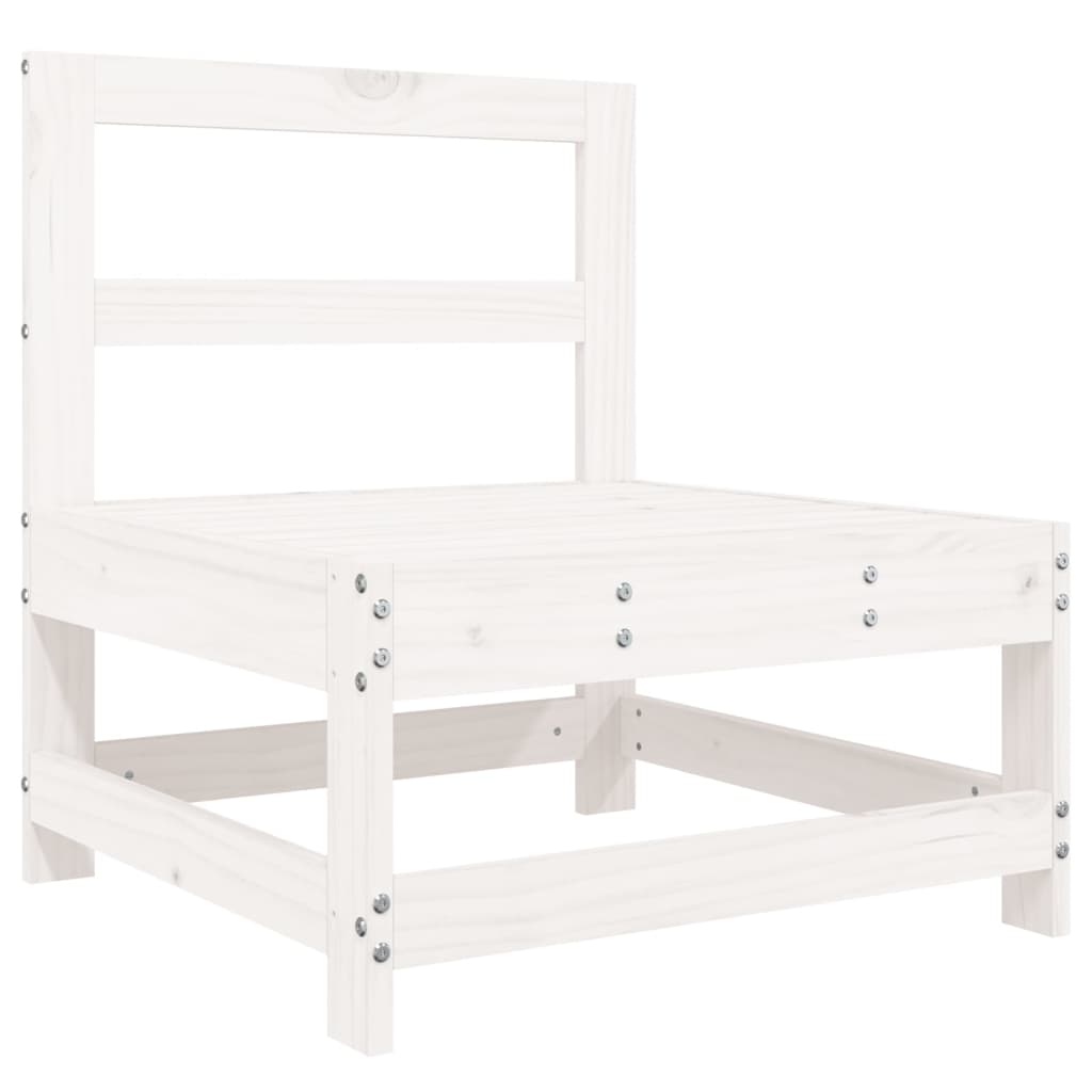 5 Pcs conjunto lounge de jardim madeira de pinho maciça branco