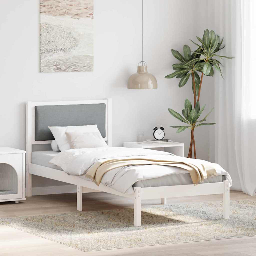 Estrutura da cama com cabeceira cinzento-claro 80 x 200 cm