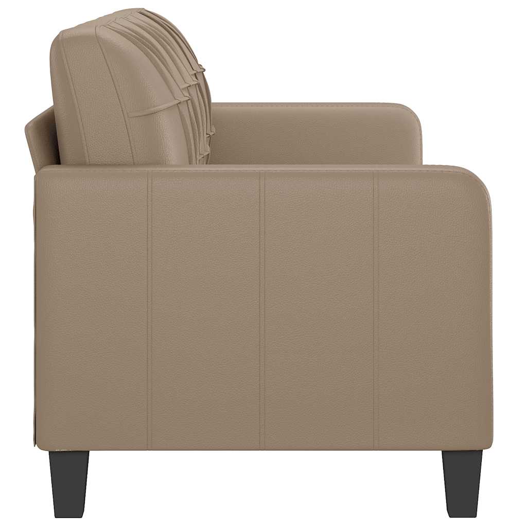 Sofá de 3 lugares 180 cm couro artificial cor cappuccino