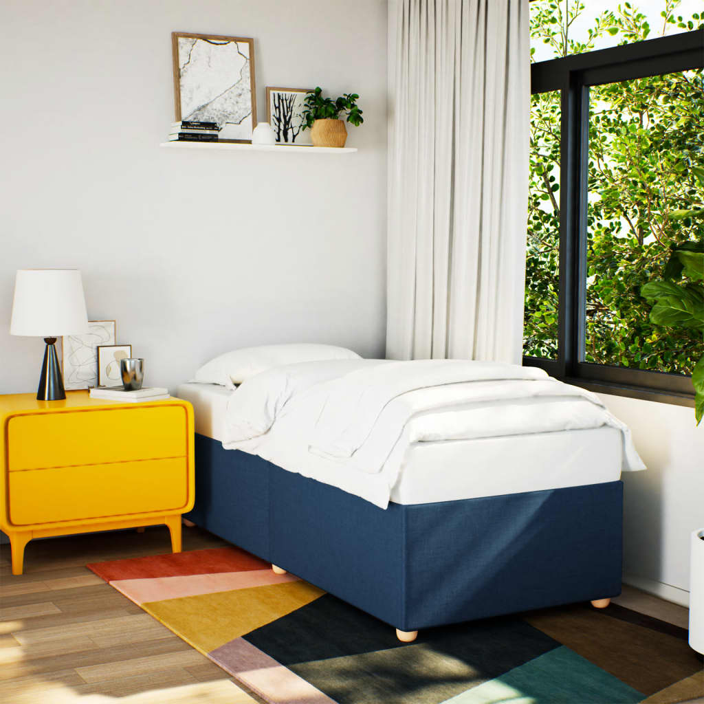 Estrutura de cama sem colchão 90x200 cm tecido azul
