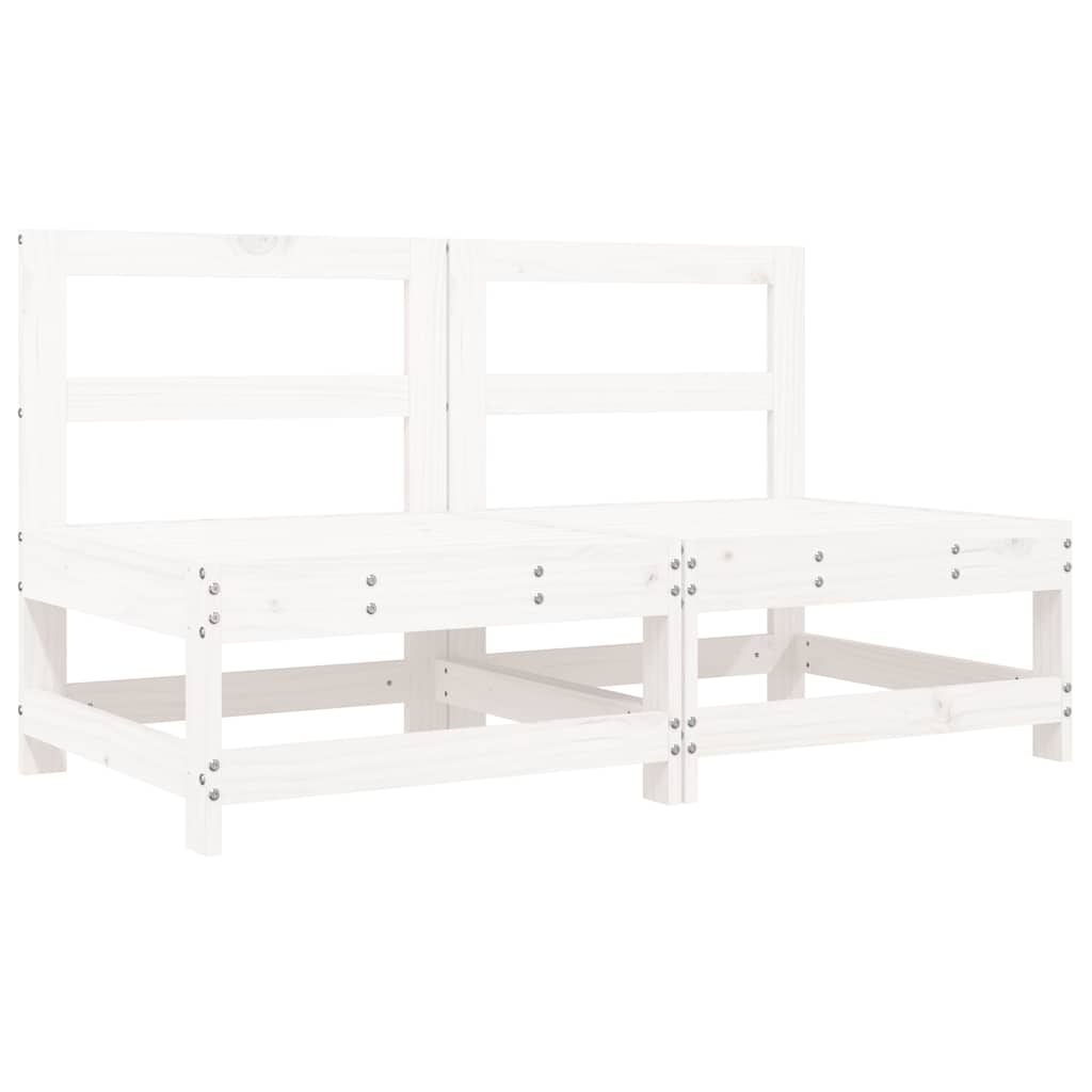 Sofás de centro com almofadões 2 pcs pinho maciço branco