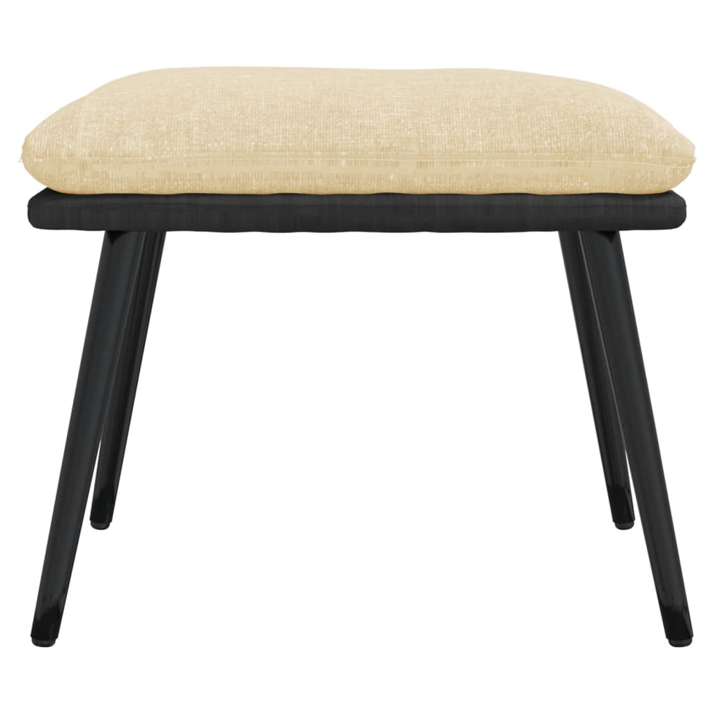 Apoio de pés 45x29,5x35 cm tecido/couro artificial cor creme