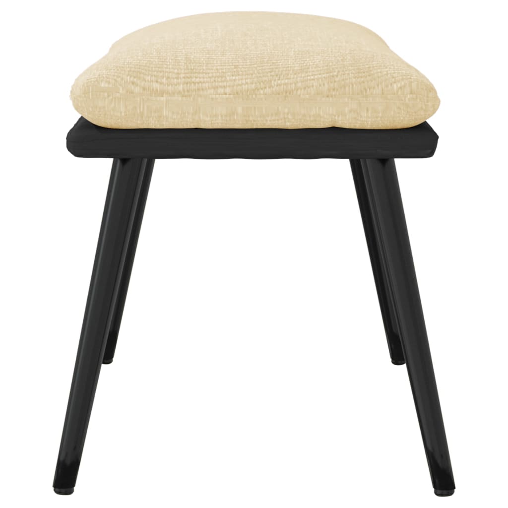 Apoio de pés 45x29,5x35 cm tecido/couro artificial cor creme