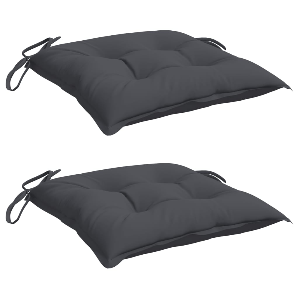 Almofadões de cadeira 2 pcs 40x40x7 cm tecido oxford antracite