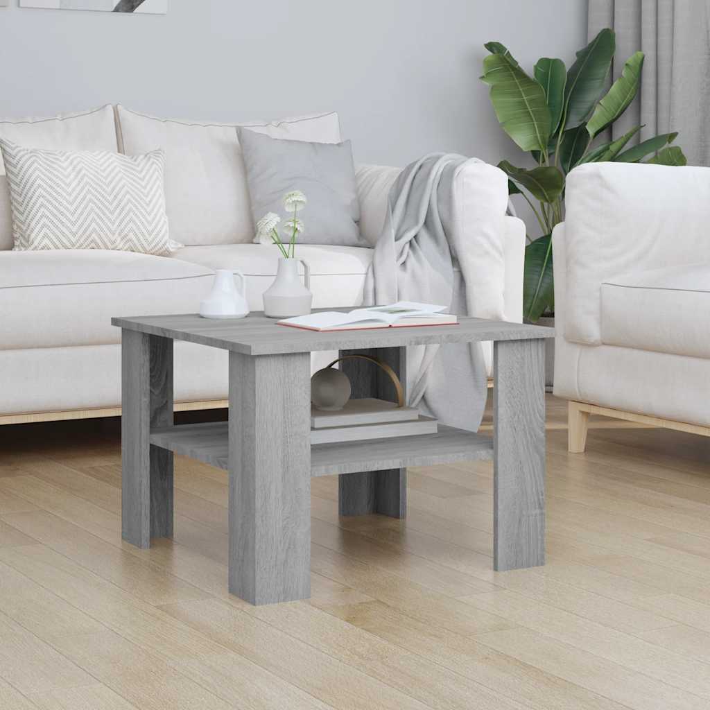 Mesa de centro 60x60x42 cm derivados de madeira cinzento sonoma