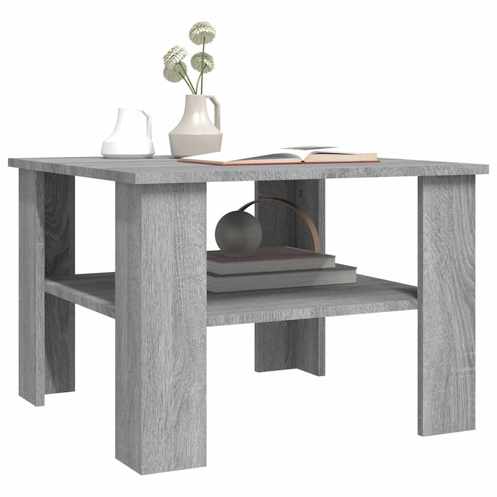 Mesa de centro 60x60x42 cm derivados de madeira cinzento sonoma
