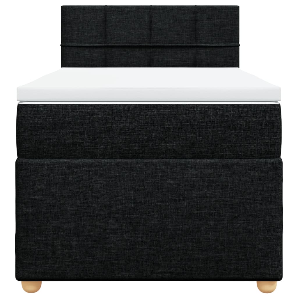 Cama com molas/colchão 90x190 cm tecido preto