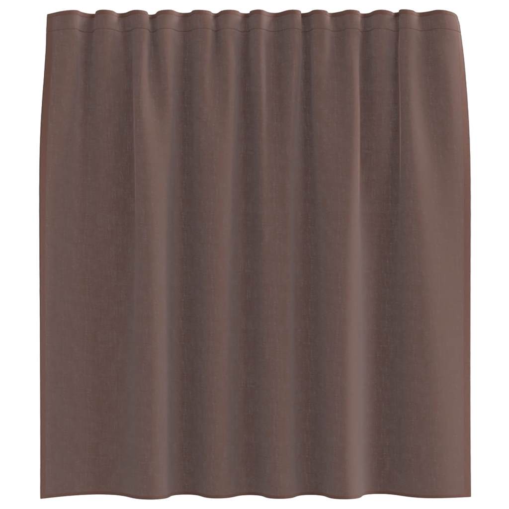 Cortinas de voile com aba 2 pcs castanho
