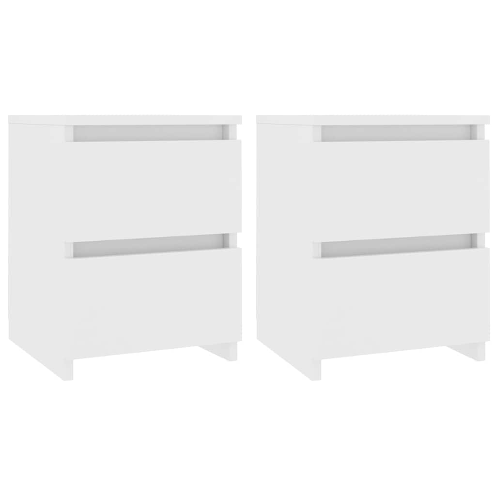 Mesas de cabeceira 2 pcs 30x30x40 cm contraplacado branco