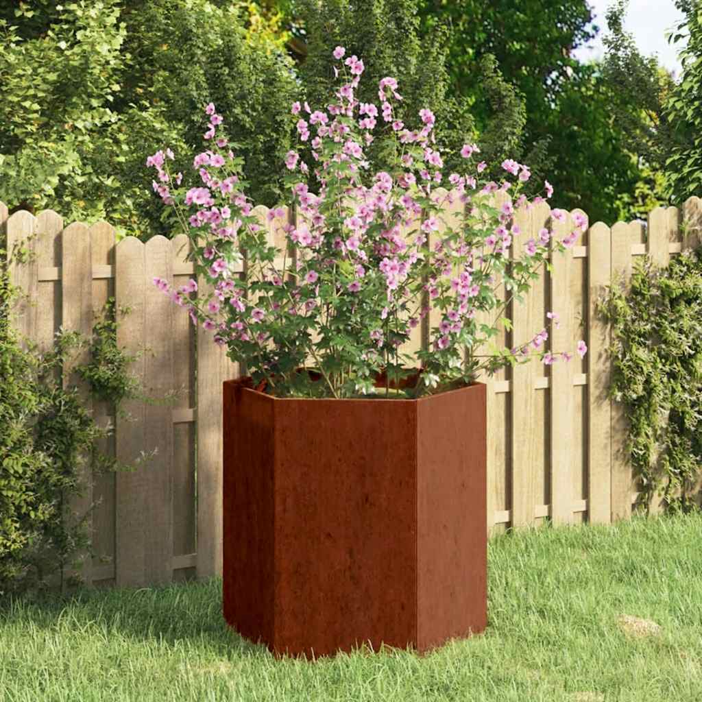Vaso/floreira 40x40x45 cm aço corten cor enferrujado