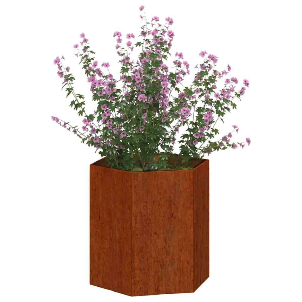 Vaso/floreira 40x40x45 cm aço corten cor enferrujado