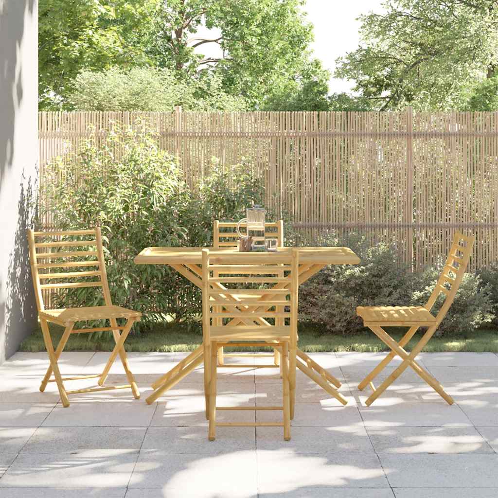 5 Pcs conjunto de jantar para jardim bambu