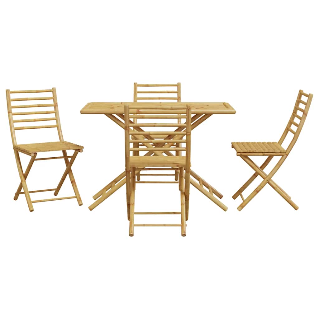 5 Pcs conjunto de jantar para jardim bambu