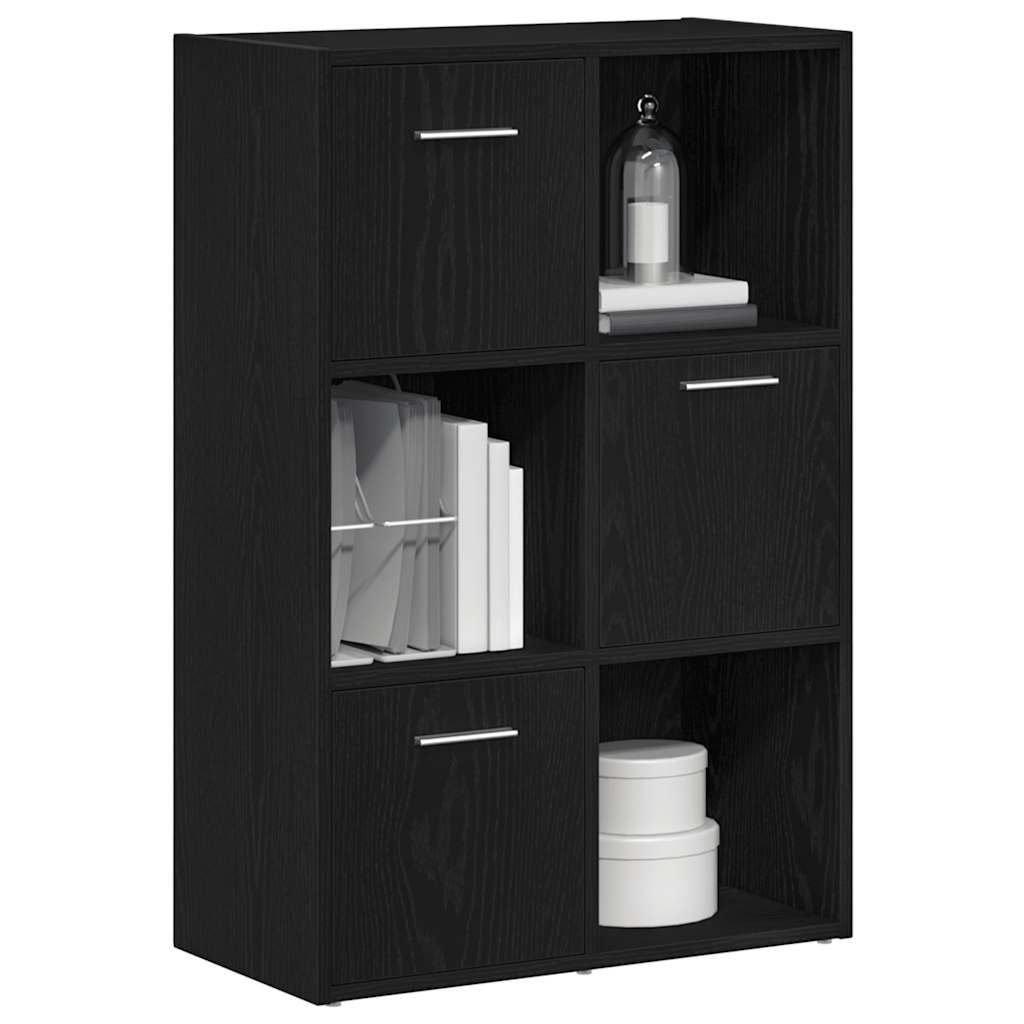 Divisória de ambientes/estante para livros em carvalho preto, 60,5x30x90cm, madeira engenheirada