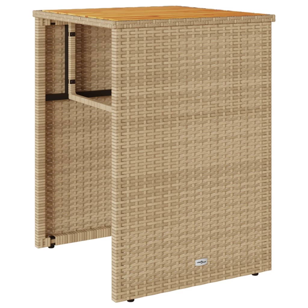 3 Pcs conjunto bistrô com almofadões vime PE bege