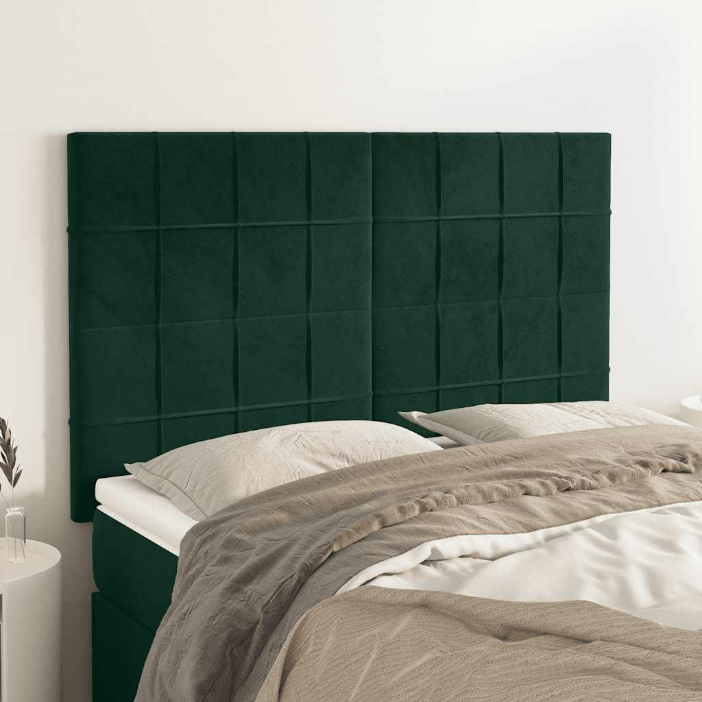 Cabeceira verde escuro 144x5x118/128 cm veludo