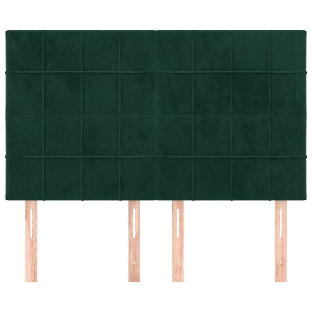 Cabeceira verde escuro 144x5x118/128 cm veludo