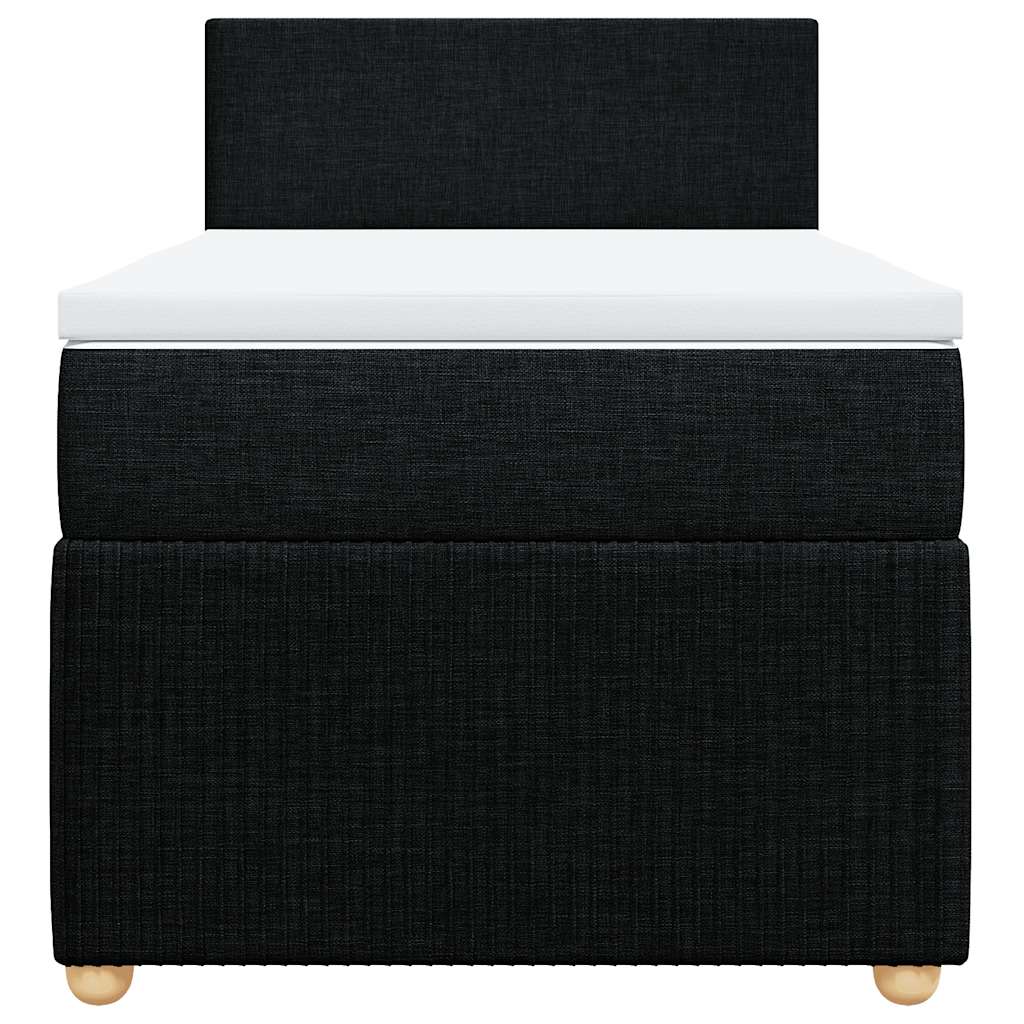 Cama com molas/colchão 100x200 cm tecido preto