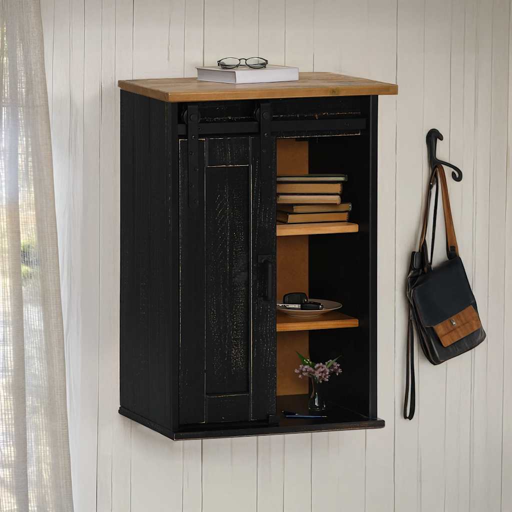 Armário suspenso halden com porta de correr 49x22,5x70 cm pinho