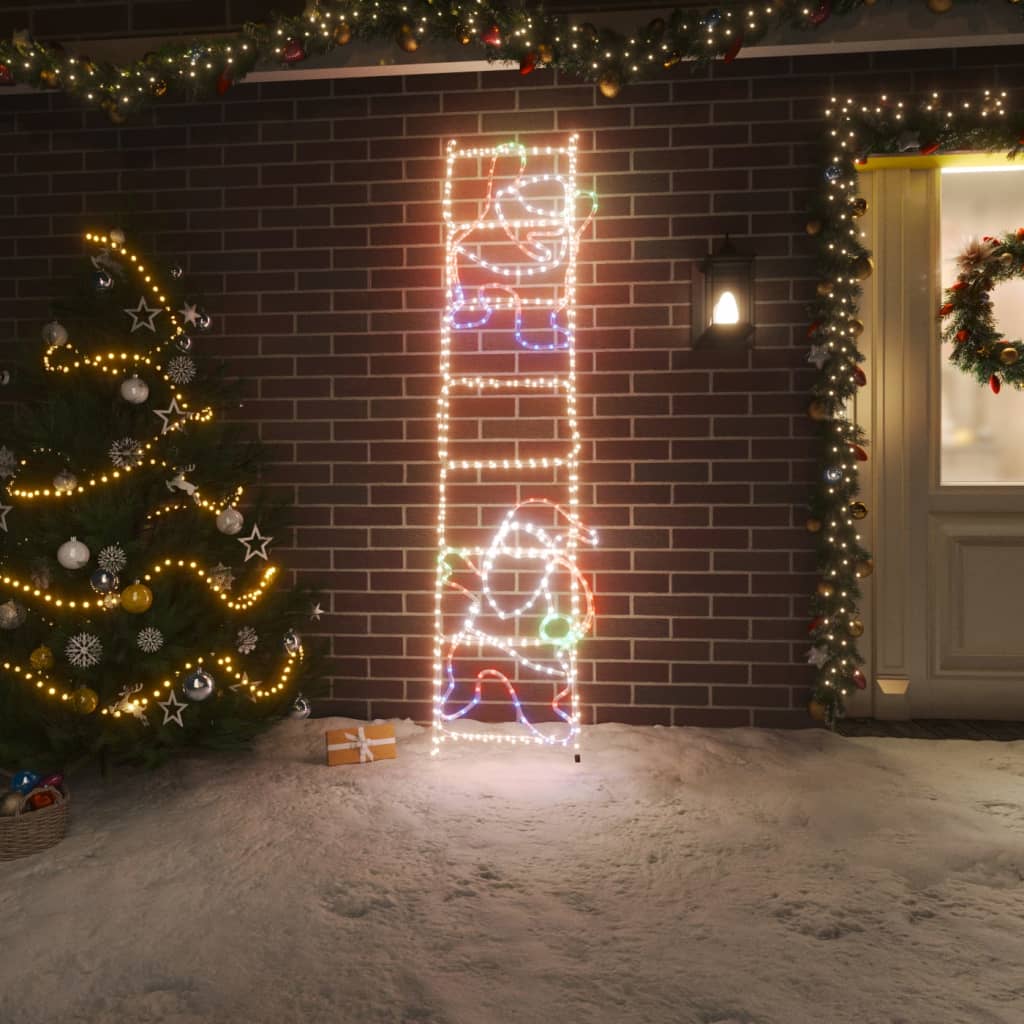Pai natal a subir uma escada 552 luzes LED 50x200 cm