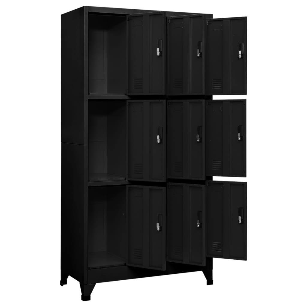Cacifo aço 90x45x180 cm preto