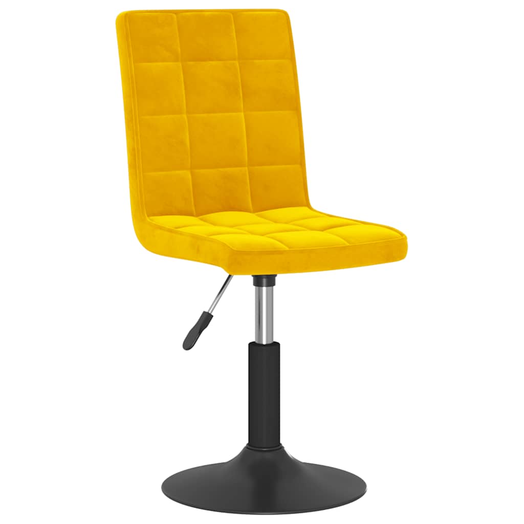 Cadeiras de jantar giratórias 2 pcs veludo amarelo mostarda