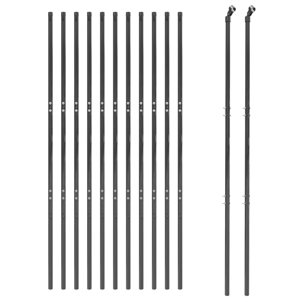 Cerca de malha de arame 1,4x25 m aço galvanizado antracite
