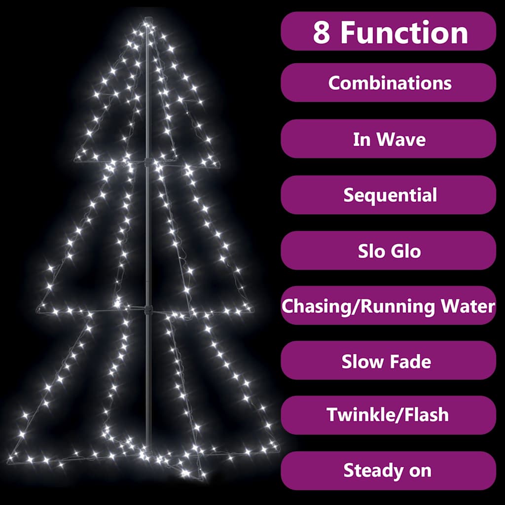 Árvore de natal em cone 200 leds 98x150 cm interior e exterior