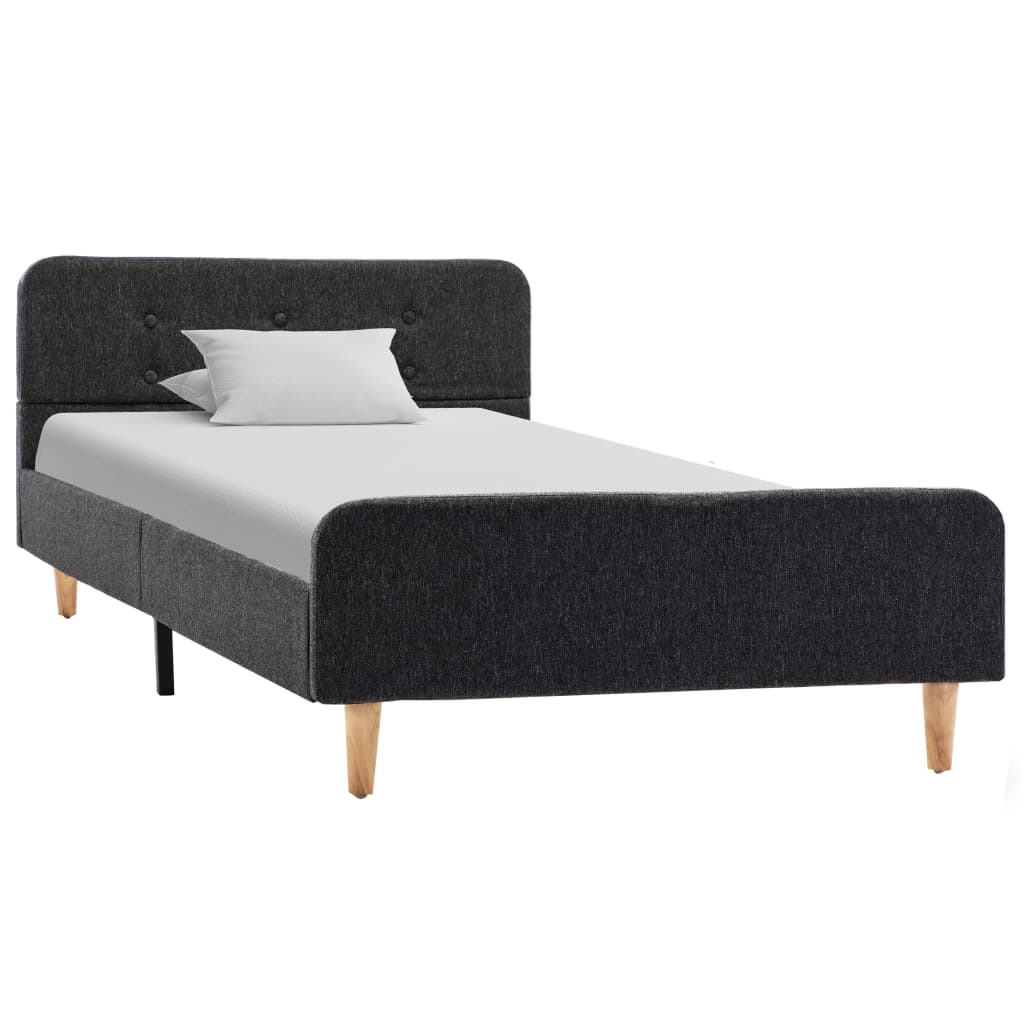 Estrutura de cama 100x200 cm serapilheira cinzento-escuro