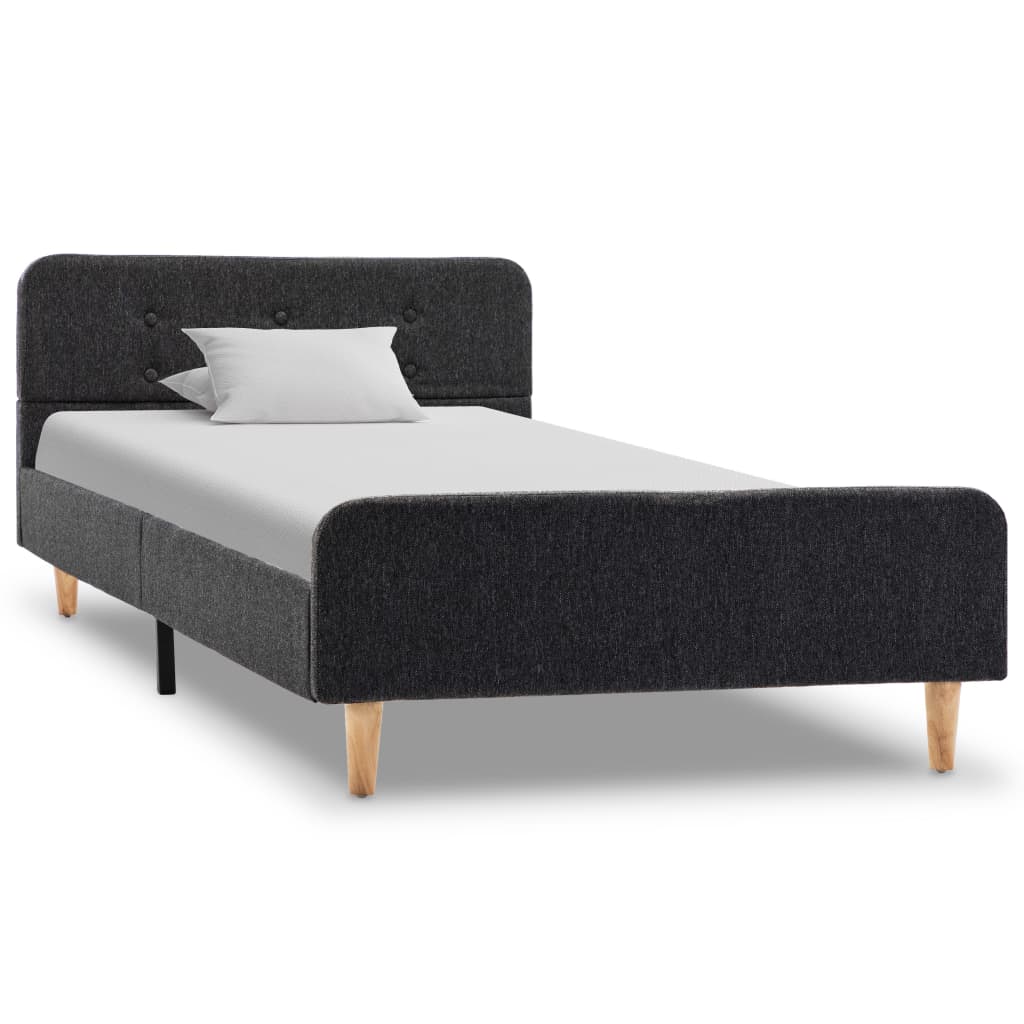 Estrutura de cama 100x200 cm serapilheira cinzento-escuro