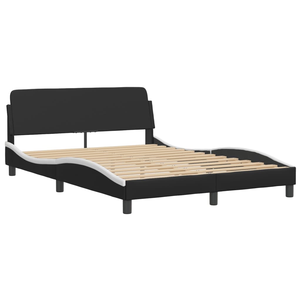 Cama com colchão hvar 140x190 cm couro artificial preto
