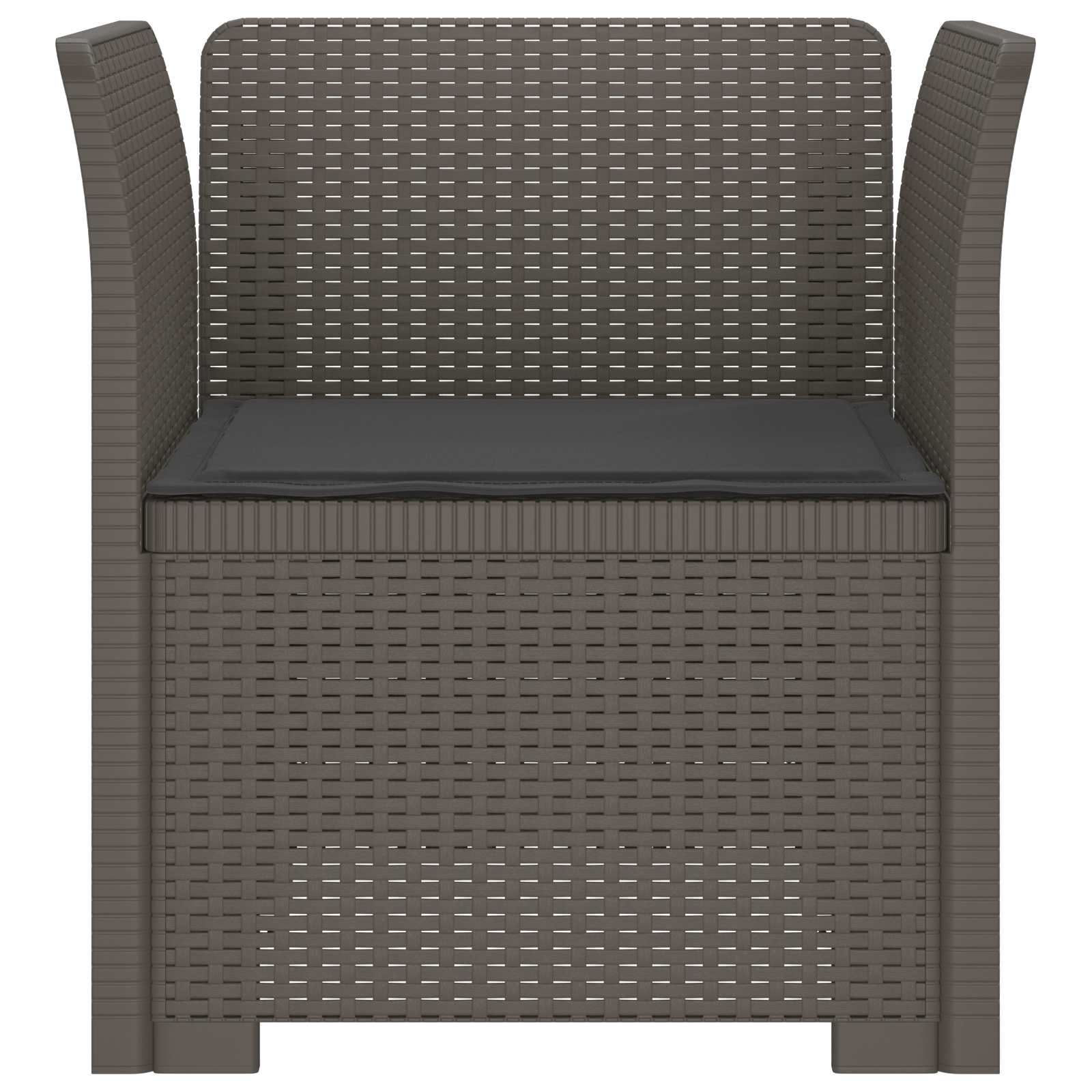 Poltrona 1 lugar com almofada look rattan PP cinzento-claro