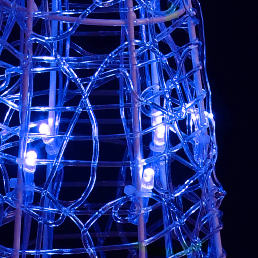 Pirâmide de iluminação decorativa com leds acrílico 120 cm azul