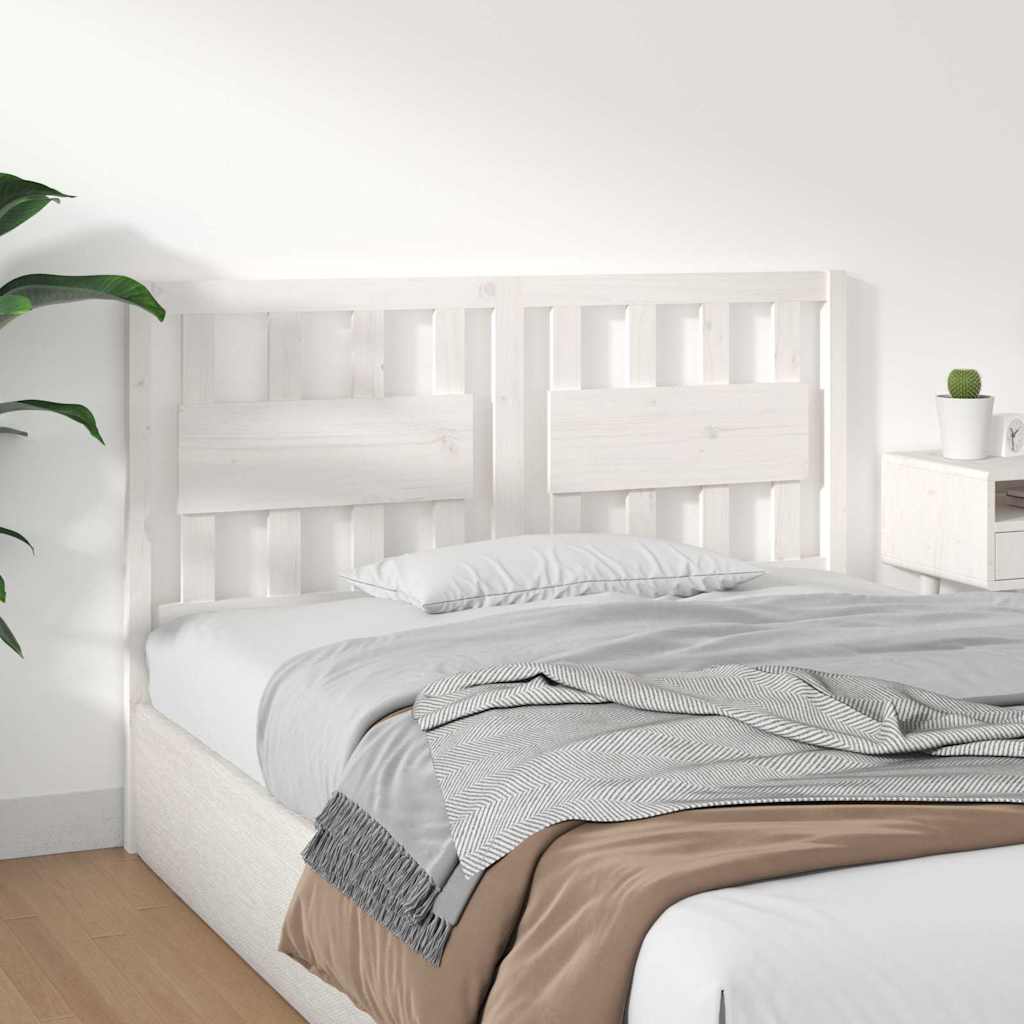 Cabeceira de cama 140,5x4x100 cm madeira de pinho maciça branco