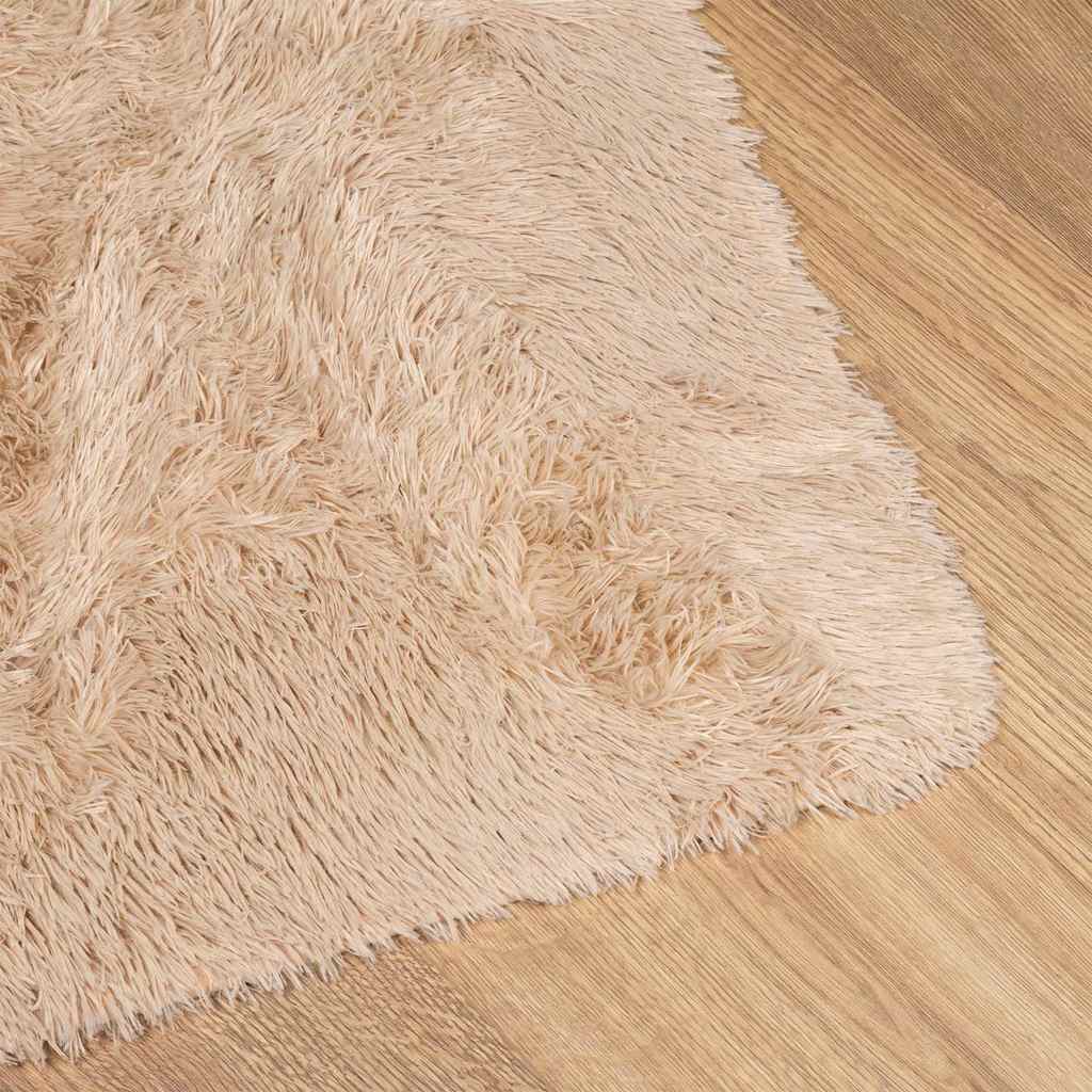 Tapete shaggy de pelo alto navarra 200x290 cm poliéster bege
