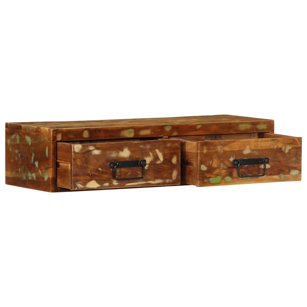 Armário de TV para parede 80x30x19 cm madeira recuperada maciça