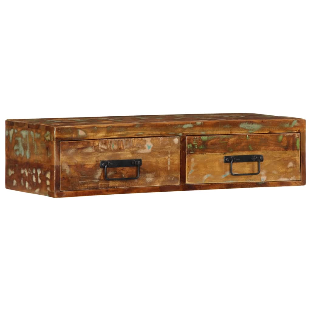 Armário de TV para parede 80x30x19 cm madeira recuperada maciça