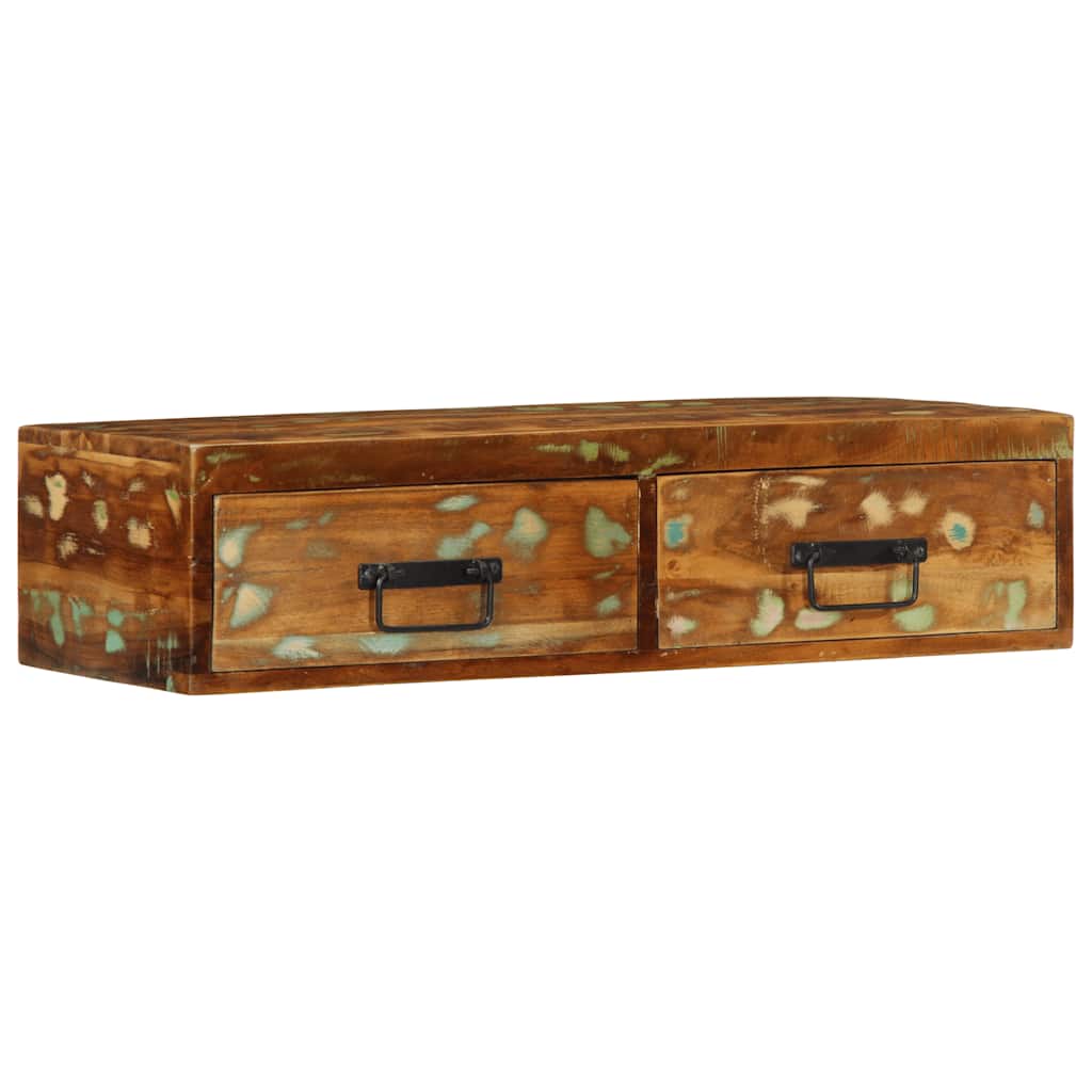 Armário de TV para parede 80x30x19 cm madeira recuperada maciça