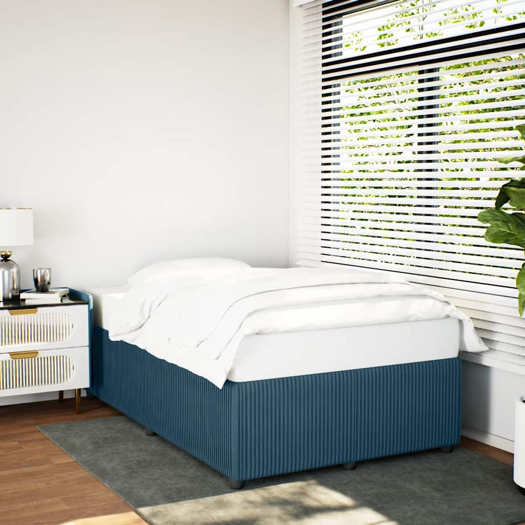 Estrutura de cama 120x190 cm veludo azul
