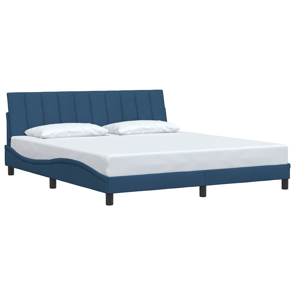 Estrutura de cama sem colchão hanko 180x200 cm tecido azul