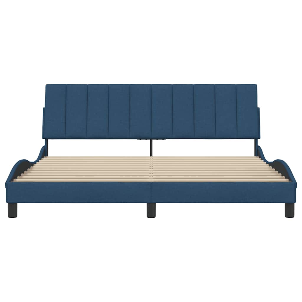 Estrutura de cama sem colchão hanko 180x200 cm tecido azul