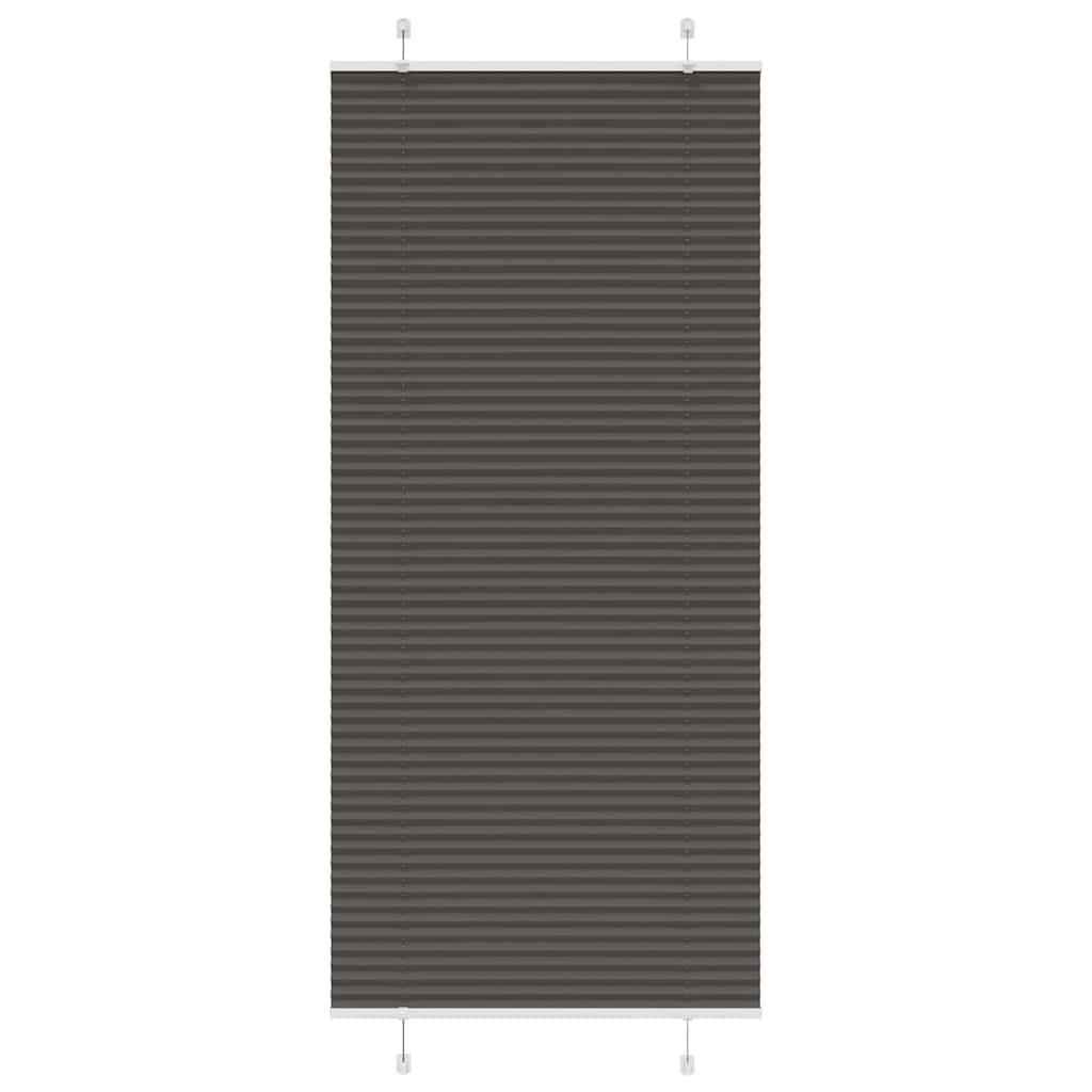 Preto plissada cega 85x200 cm largura tecido 84,4 cm poliéster