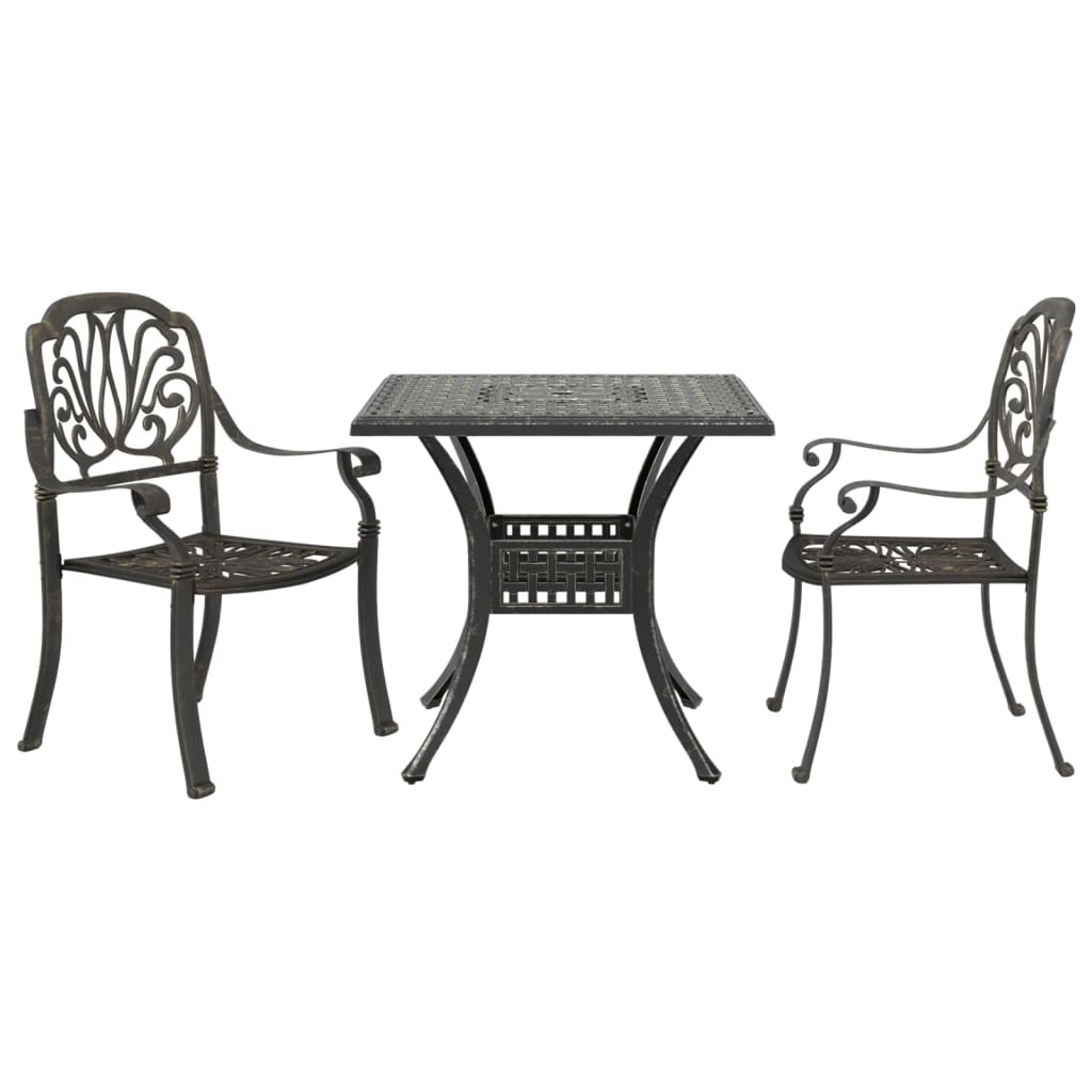 3 Pcs conjunto de bistrô alumínio fundido bronze
