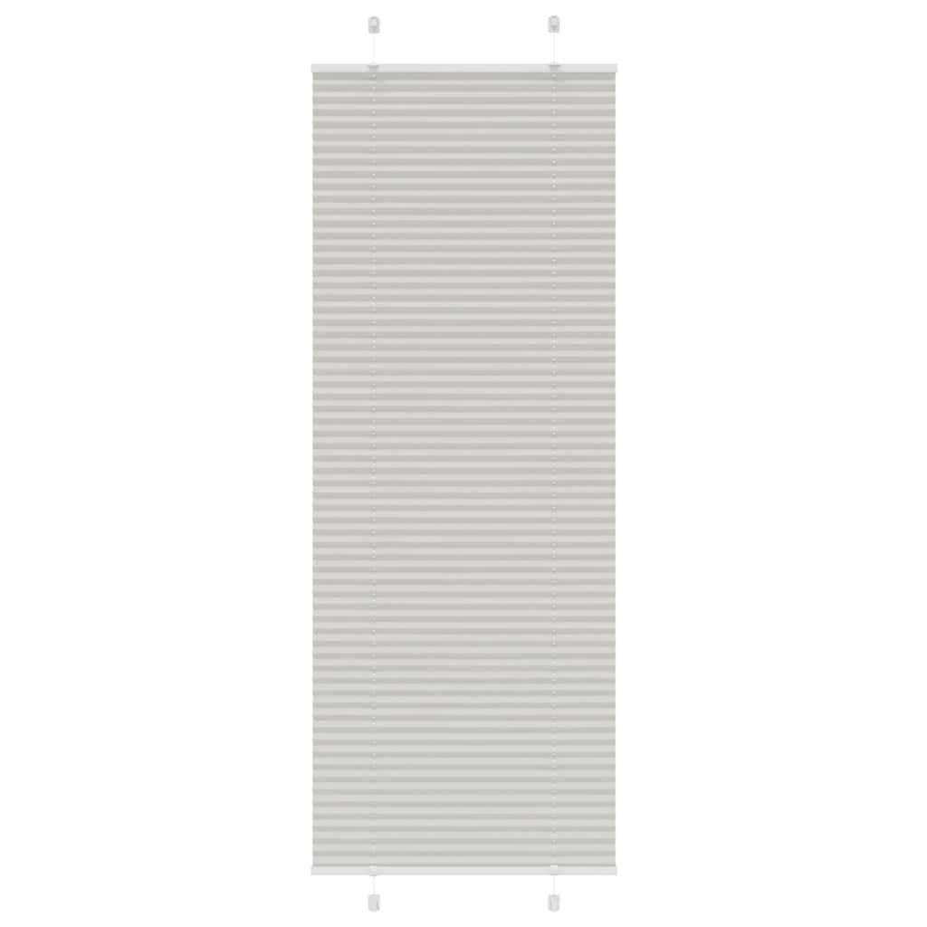 Cinzento luz plissada cega 75x200 cm largura tecido 74,4 cm
