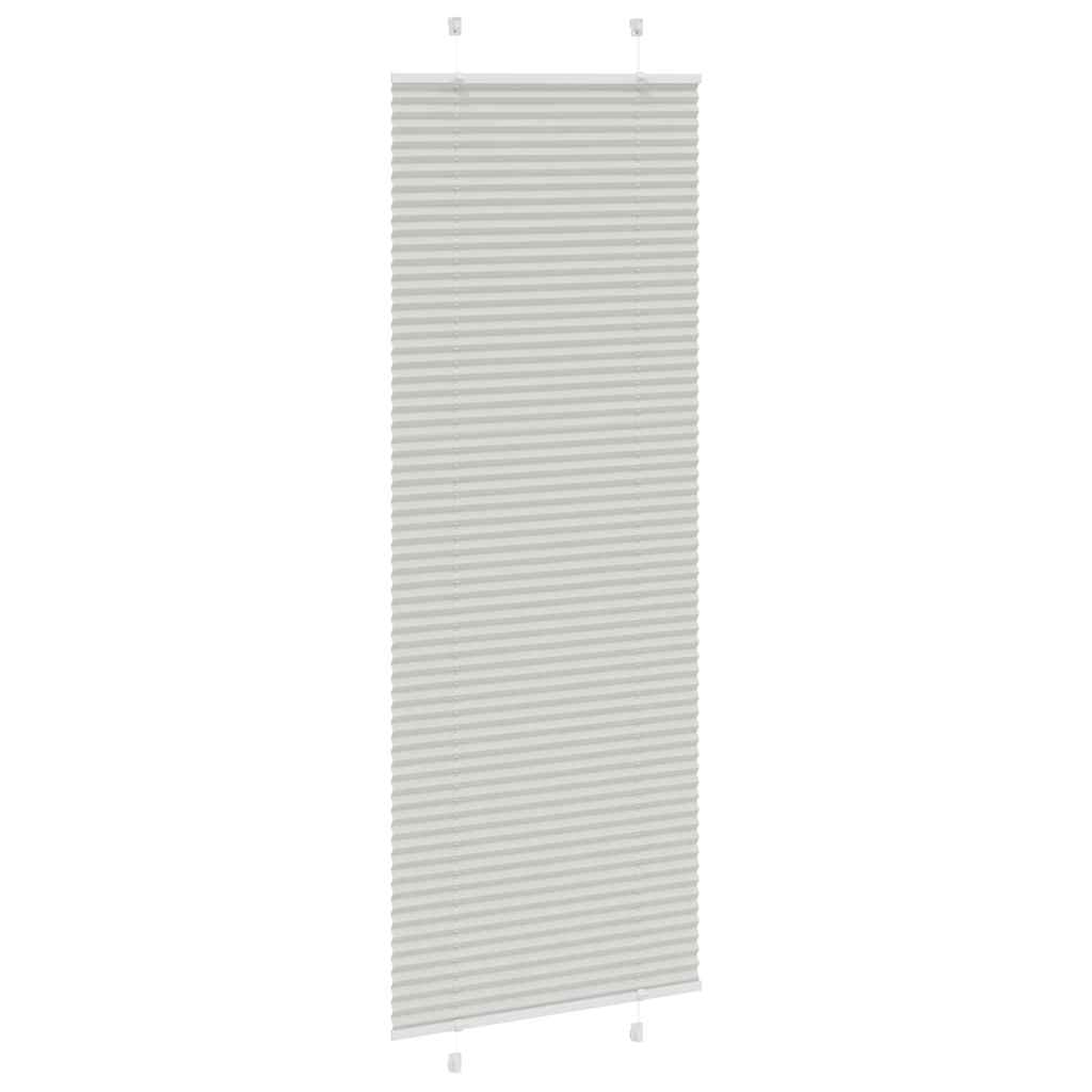 Cinzento luz plissada cega 75x200 cm largura tecido 74,4 cm