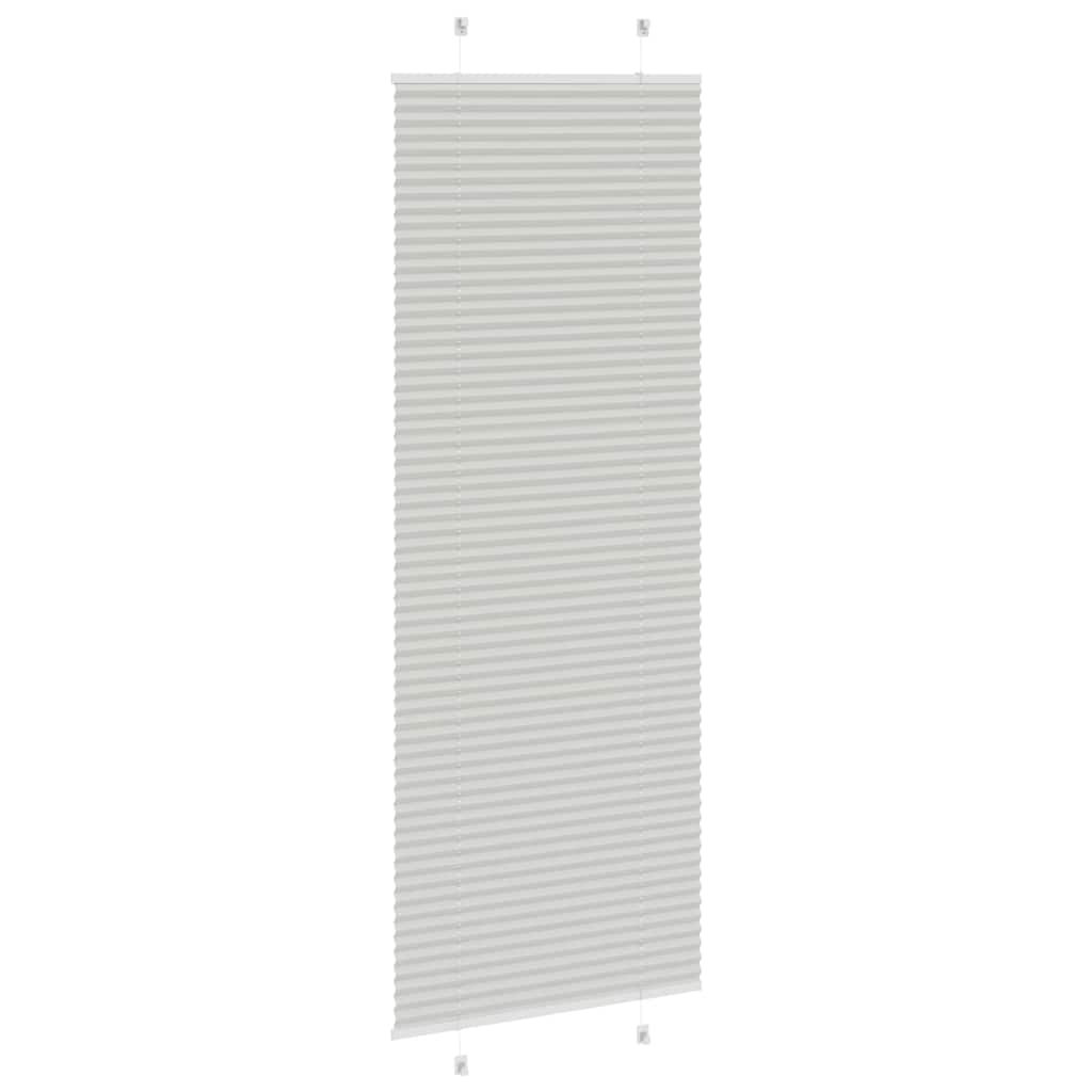 Cinzento luz plissada cega 75x200 cm largura tecido 74,4 cm
