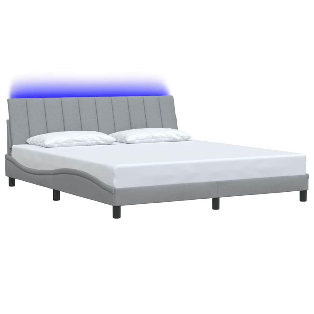 Estrutura de cama sem colchão hanko 180x200 cm tecido cinzento-claro